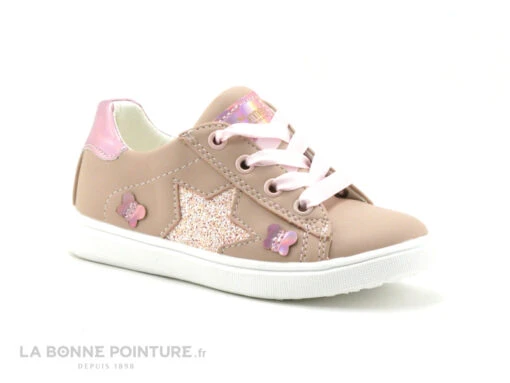 3 Pommes - Volota Vieux Rose - Lacet Ruban Et Zip - Sneakers Fille