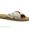The Divine Factory HW4625 Blanc Argent Beige - Mule Plate Femme
