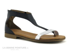 Jordana 3594 - Bleu Marine Et Argent - Sandale Femme Avec Zip -Célèbre Chaussures Magasin cd24607c73b9e66c561f35ea11d5d5ef img 9959.jpg 171483