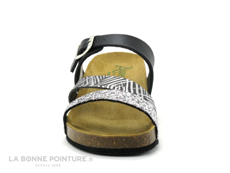 Autenti 6810229 Noir Paillettes Argent - Mule Talon Compense 2 Autenti 6810229 Noir Paillettes Argent - Mule Talon Compense – Image 2